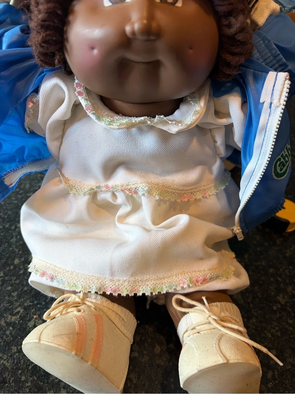 Vintage 1985 Cabbage Patch Kid Doll -African American- Black Signed stamp